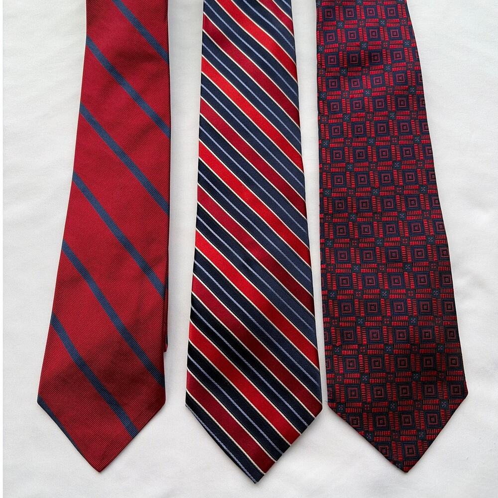 Red White and Blue 100% Silk Tie Collection Wide 56 - 59" L Ralph Lauren Club Rm